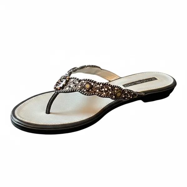 Bandolino Black Beaded Thong Sandals - Image 4