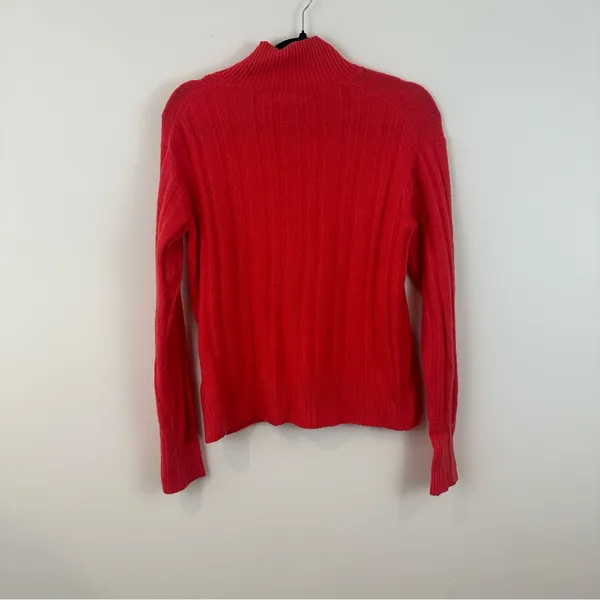 J. Crew | Coral Ribbed Turtleneck Sweater Merino Wool Blend Size XS - Image 6