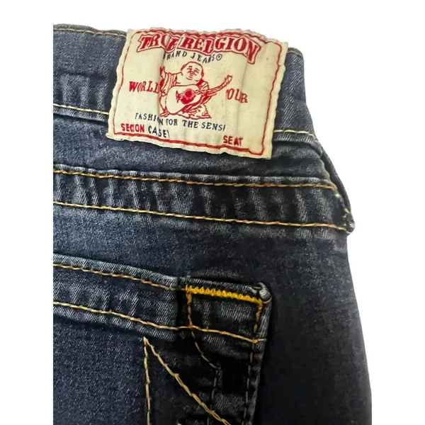True Religion Womens 25 Dark Wash Skinny Straight Jeans Y2K Made in USA Denim - Image 5