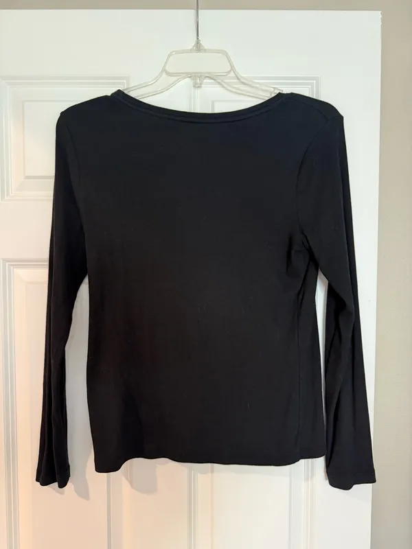 a new day Black Long Sleeve Ribbed Top - Image 3