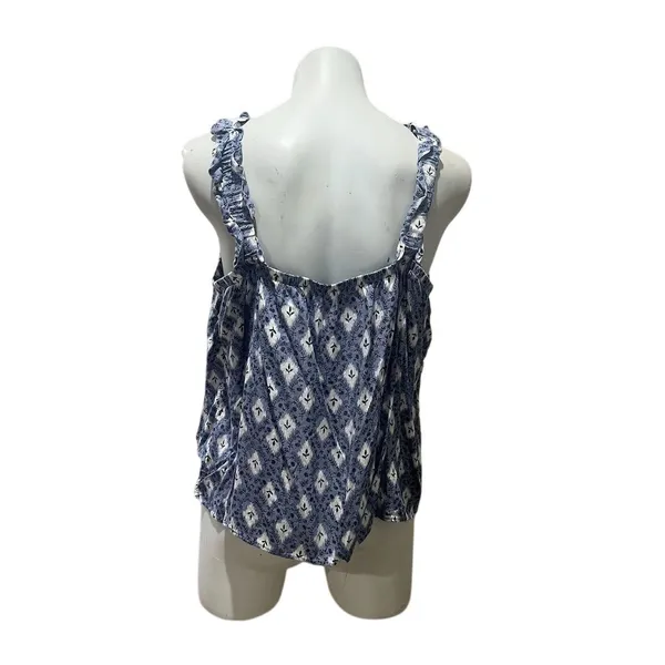 Maurices Women's Standard XL Blue Floral Ruffle Strap Swing Tank Top - Image 5