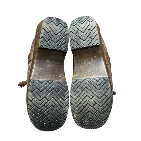 Dansko Clogs Shoes Womens Size 9.5 EU 40 Brown Leather‎ Tassel Slip On Comfort - Image 8