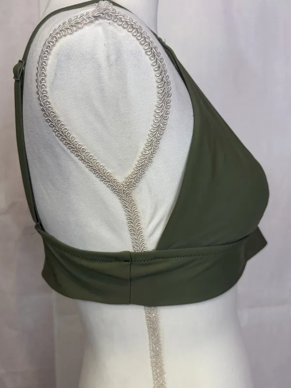 aerie Olive Green Lightweight Shirt-Style Bikini Set - Image 3