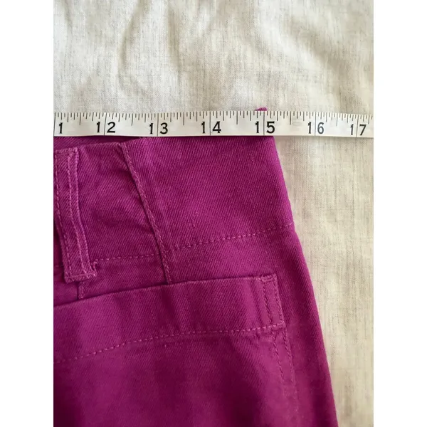 Anthropologie Maeve The Colette Pants Women 6 Magenta Linen Wide Leg Cropped - Image 7
