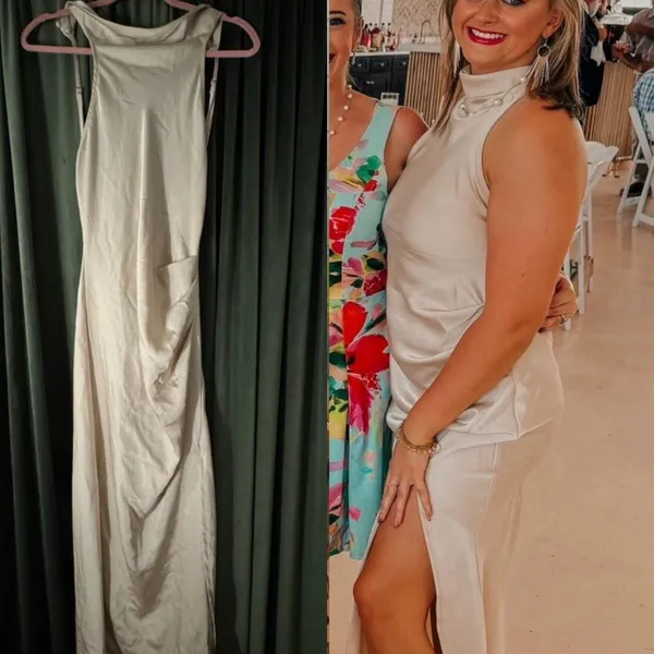 Amazon Open back cream dress - Image 2