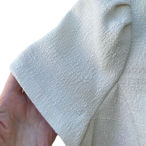 Andrew Marc size 4 white nubby dress. Gold tone buttons. - Image 5