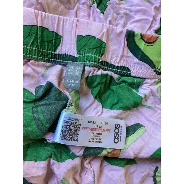 ASOS Pink Avocado Print Pajama Shorts Womens Size 18 Modal Sleepwear Lounge - Image 6