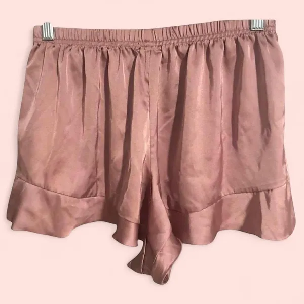 Women’s True Religion Y2K Satin Cheeky Pajama Shorts Blush Pink Size Large - Image 2
