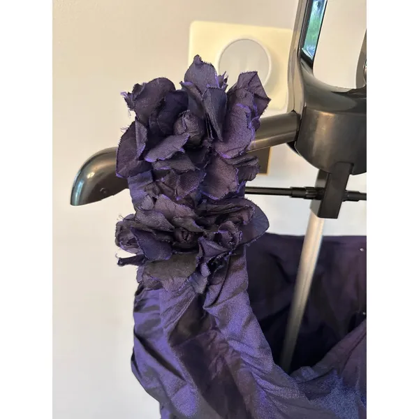 Alfred Angelo Dream Maker Purple One‎ Shoulder Flower Ruched Gown Size 11/12 - Image 3