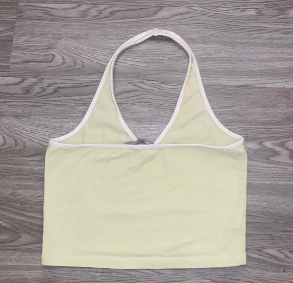 Brandy Melville Light Green Halter Crop Top - Image 3