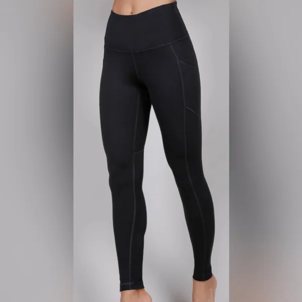 Hypertek High Waisted Pocket Leggings Black Athletic‎ Yoga Workout Gym Medium - Image 2
