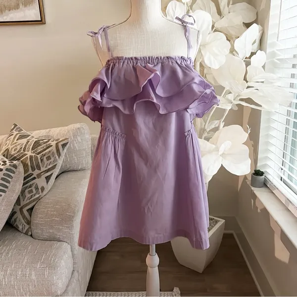 Free People Have A Thing For You Lavender Ruffle Strap Mini Dress - Image 3