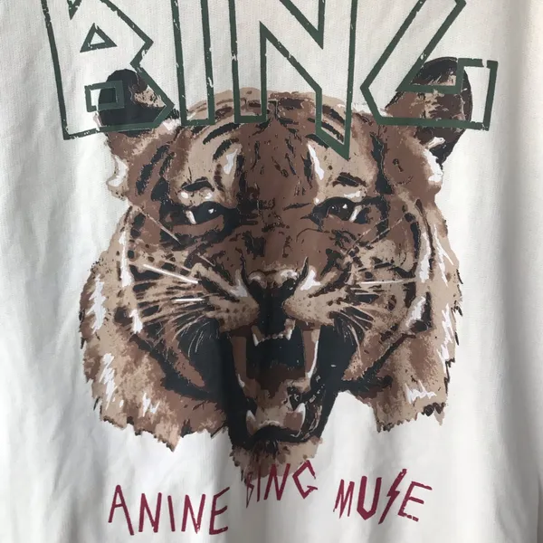 Anine Bing Tiger Sweatshirt In Stone, Size Small - Image 7
