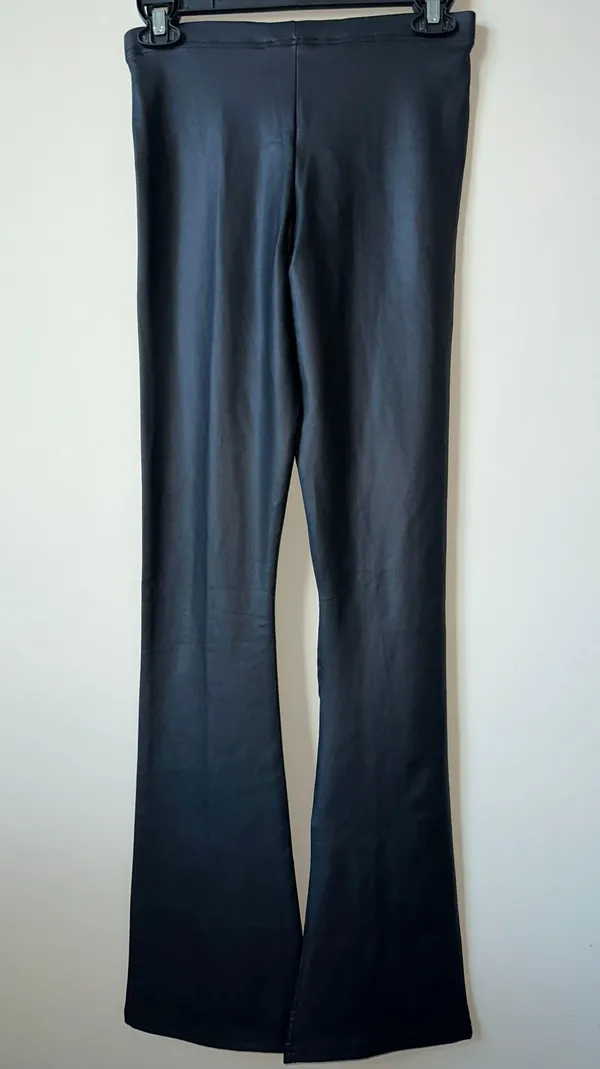 Faux Leather Flare Leggings - Image 3