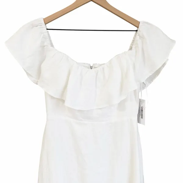 Reformation Baela Linen Dress White Size 8 NWT - Image 3