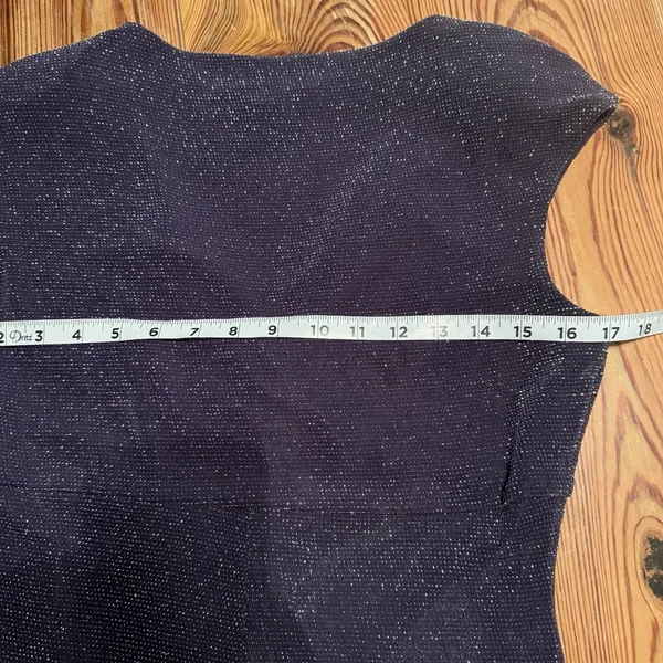 Lauren‎ Ralph Lauren Cocktail Dress Sz 10 Navy Metallic Ruched Wedding Holiday - Image 12