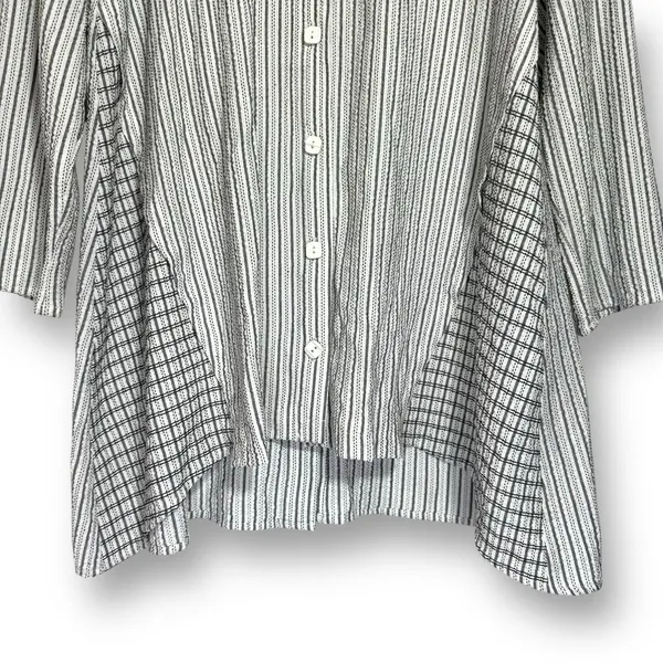 Habitat Clothes To Live In Shirt S Crinkle Crepe Top‎ Asymmetrical Lagenlook - Image 4