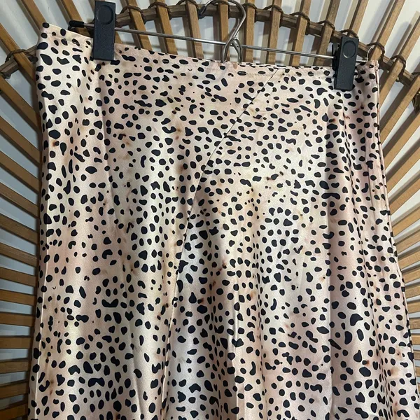 Petal and Pup Women’s Asymmetrical Satin Cheetah Print Midi Skirt Glam Flowy - Image 3