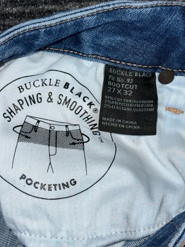 Buckle Black Fit No 93 Bootcut Stretch Jeans Sz 27 x 32 Distressed BBW1957R EUC - Image 9
