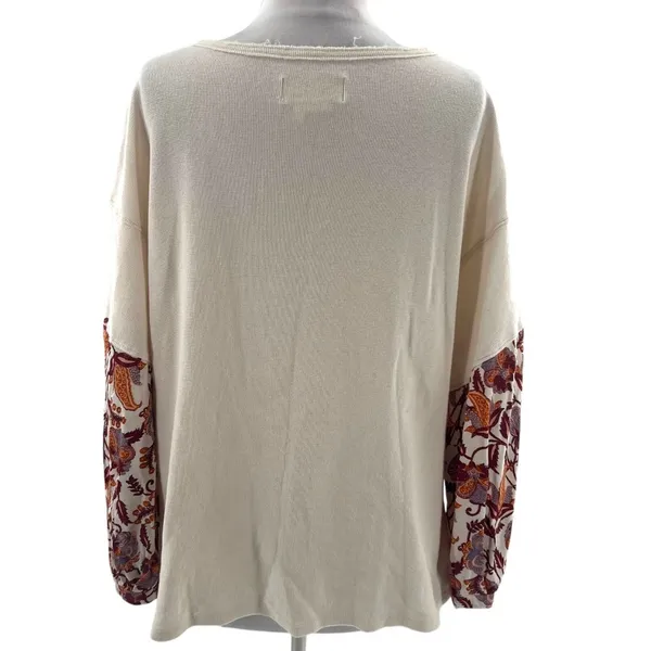 Anthropologie‎ vintage floral thermal top oversized sz M - Image 7