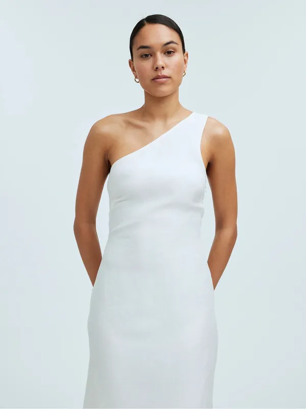 NWT Madewell One-Shoulder Midi Dress in Lighthouse White Size 2 - Image 3