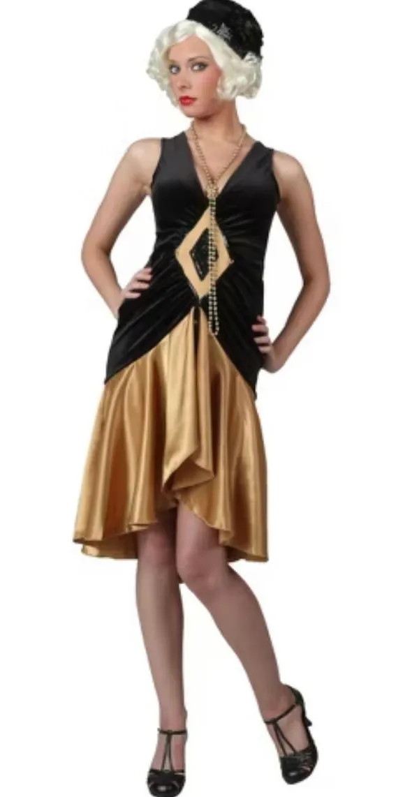 Roaring 20's Flapper Dress Costume With Bonus Wig - Image 9