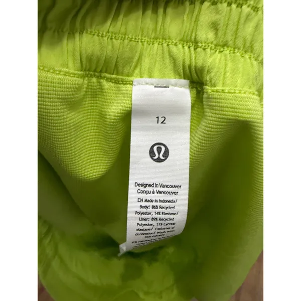 Lululemon Hotty‎ Hot High Rise Lined Shorts Neon Yellow Size 12 Activewear - Image 8