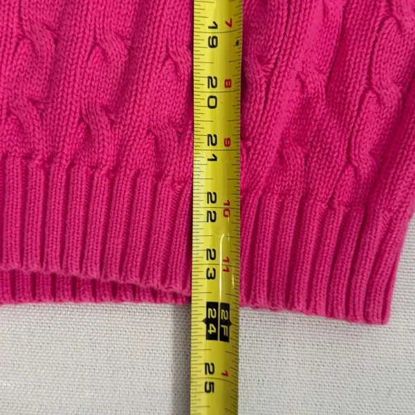 Ralph Lauren Sport Pink Cable knit sweater size XL - Image 5