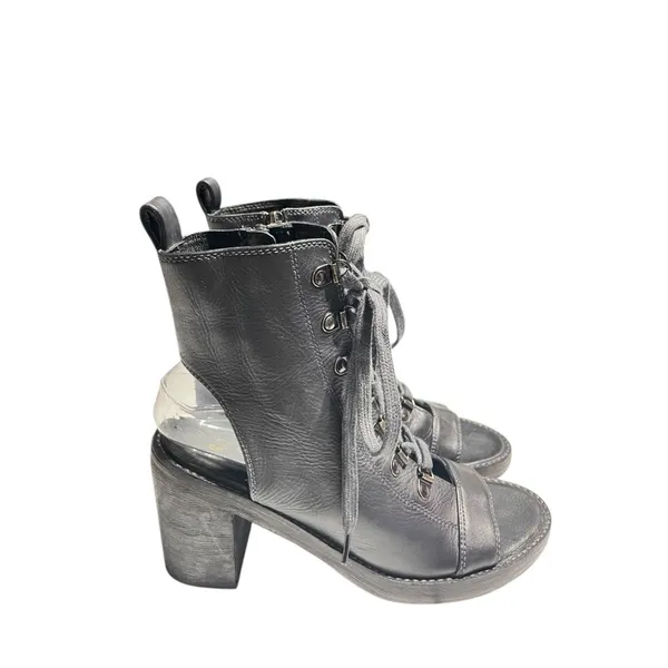 Free People City Of Lights EU 39 US 9 Booties Lace Up Ankle Boots NEW Dark Blue - Image 6