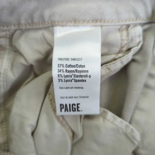 PAIGE Women's‎ Size 27 Beige Cargo Pants Straight Leg Cotton Blend Utility - Image 4