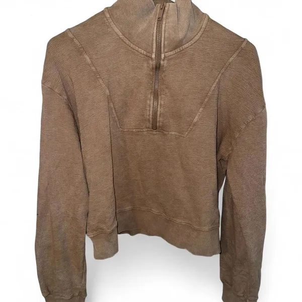 Mono b Half-Zip Jacquard Mineral-Wash Pullover With Tall Collar - Image 2