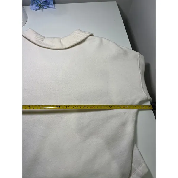 Z Supply Womens‎ Cream Ribbed Collar Fleece Pullover Sweatshirt ZT233836S Size S - Image 6