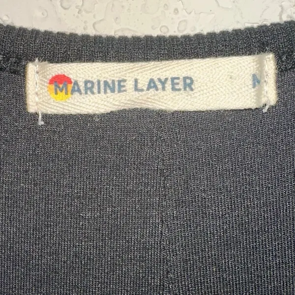 Marine Layer Lexi Rib Long Sleeve Midi Dress‎ Black - Image 6