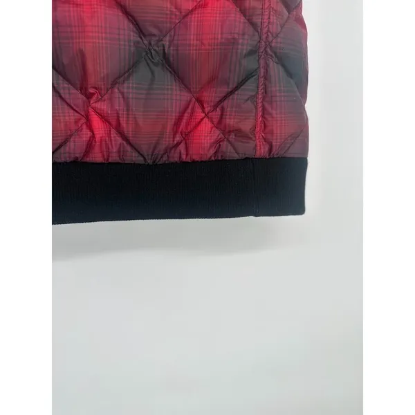 Eddie Bauer Womens Retro 1936 Skyliner Red Plaid 80% Down‎ Puffer Zip Vest Large - Image 5
