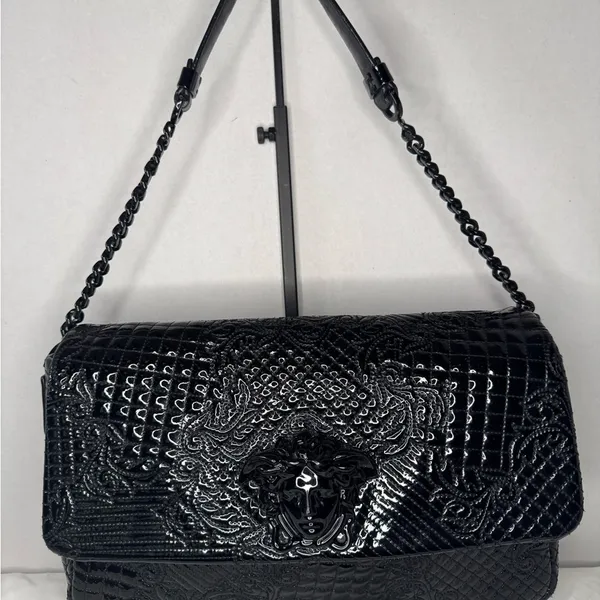 Versace Black Vanitas Medusa Patent Leather Shoulder Bag - Image 2