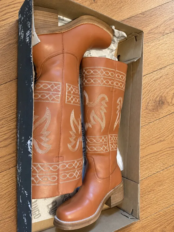 Free People x Dingo Avalon Embroidered Western Boots Russet Size 7.5 - Image 7