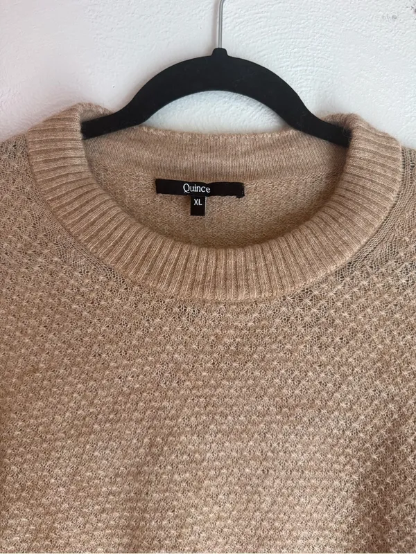 Quince Tan/Light Brown Crewneck Wool Sweater - Image 4