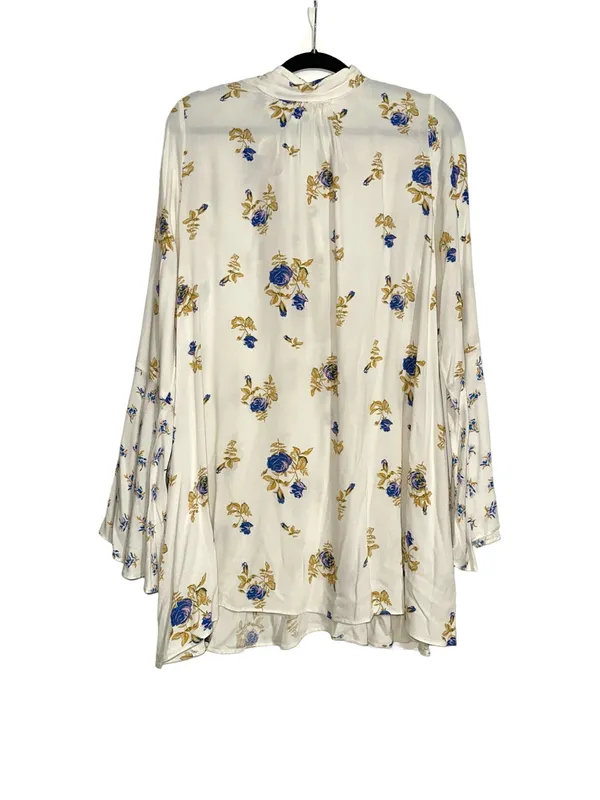 Free People Tate Mock Neck Floral Bell Sleeve Tunic Mini Dress XL - Image 3