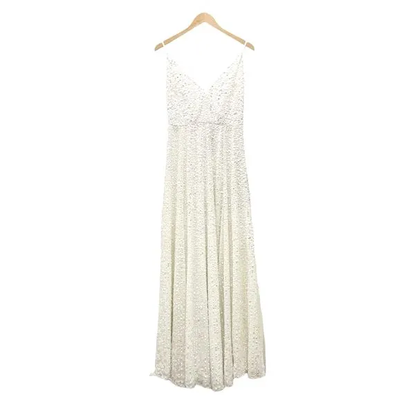 NWT ASOS Ivory Sequined Beaded Josie Backless Cami Maxi Wedding Dress Size 6 NEW - Image 3
