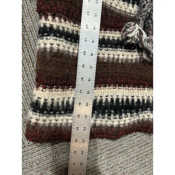 ZARA Sweater Chunky Navajo Nordic Southwestern Crop Hood Alpaca Wool Size Small - Image 6