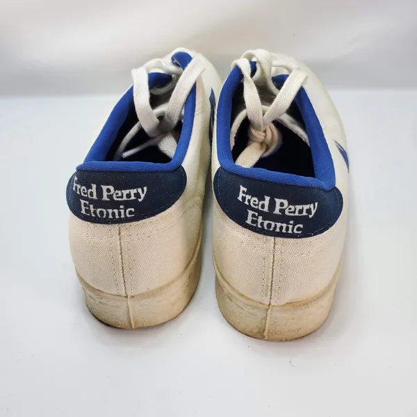 Vintage 70s Womens US 9 Fred Perry White Canvas‎ Low Trainer Shoes Sneakers Box - Image 4