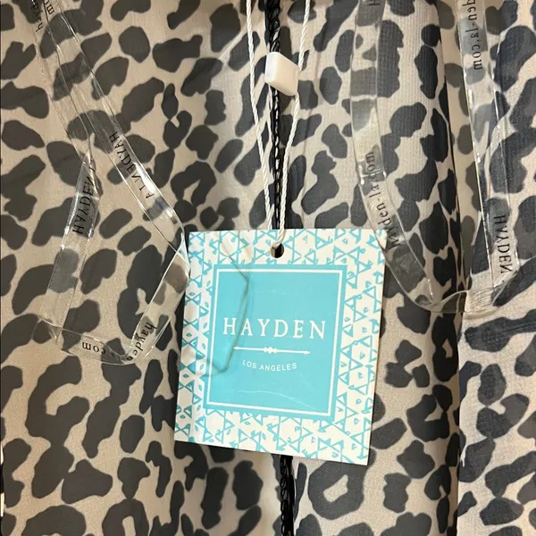 Hayden Leopard Print Cardigan in Black and Cream - Image 2