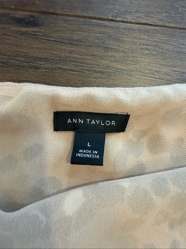 Ann Taylor Leopard Print Faux Satin Cami Large - C52-018 - Image 2