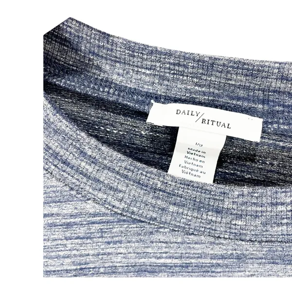 Daily Ritual Heathered Blue Oversized Sweatshirt Sz L Bell Sleeves NEW‎ - Image 4