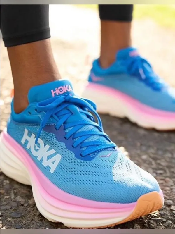 Hoka One One Bondi 8 Wide Sneakers Coastal Sky Blue Pink Size 6.5 D - Image 2