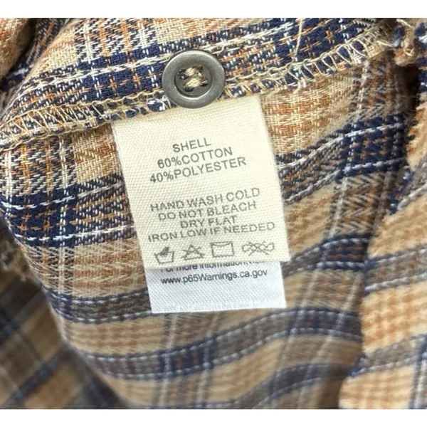 Peach Love Plaid Flannel Shirt Dress Size Small Renaissance Boho Poet Western - Image 9