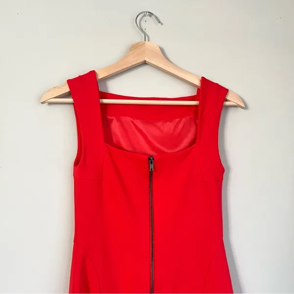 Mango Suit Bright Red Sleeveless Mini Dress Size XXS - Image 4