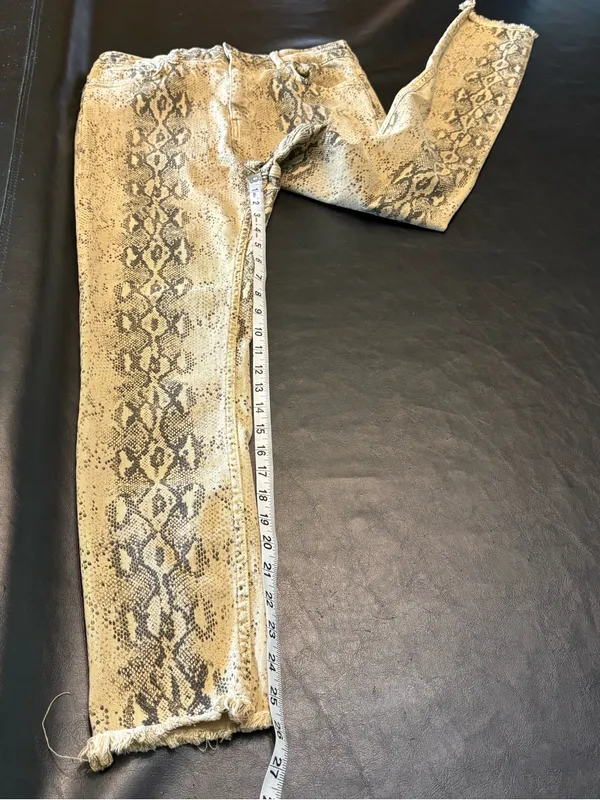 Zara Snake-Print Skinny Jeans size 10 - Image 10