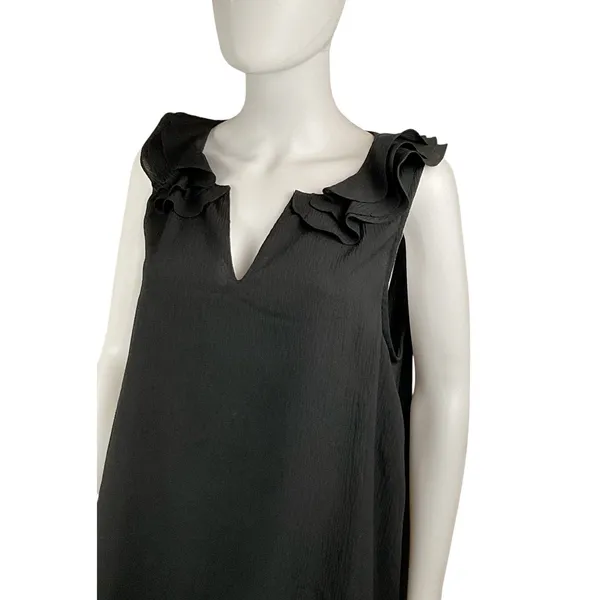 Umgee USA Black Ruffle‎ Neck Sleeveless Mini Dress Casual Party Women's Large - Image 5
