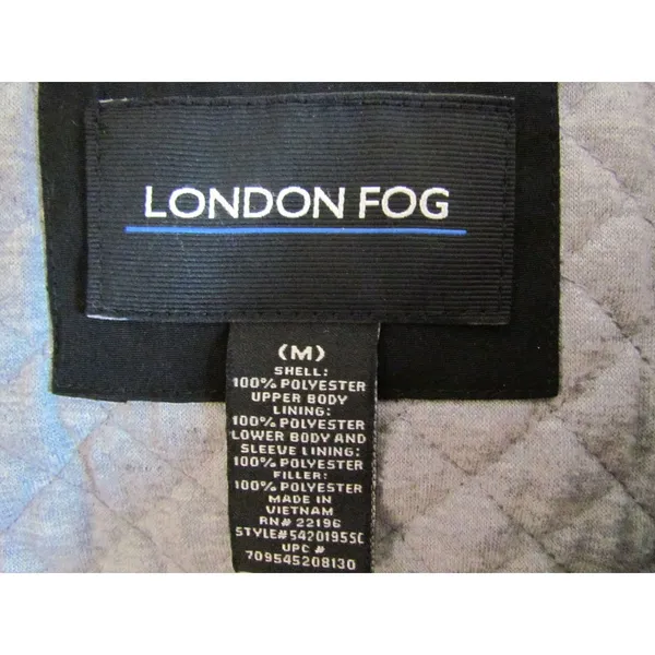 London Fog Jacket Medium M‎ Black Quilted Lining Utility Anorak Coat 54201955C - Image 5
